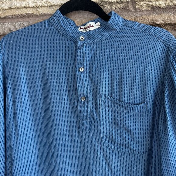 Fabindia Men's Blue Kurta Tunic Button Silk Blend Indian Shirt Size 36 - Picture 7 of 8